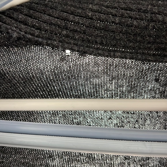 Ann Taylor XL Ribbed Collar Cardigan Duster Charcoal Gray/Black Short Sleeves - Picture 3 of 5